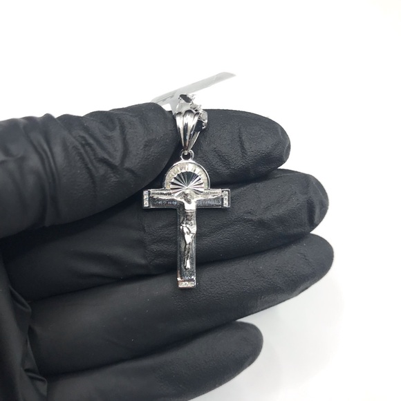 925 Sterling Silver 0.40CT MOISSANITE Cross Pendant Necklace size 18” - Picture 15 of 17